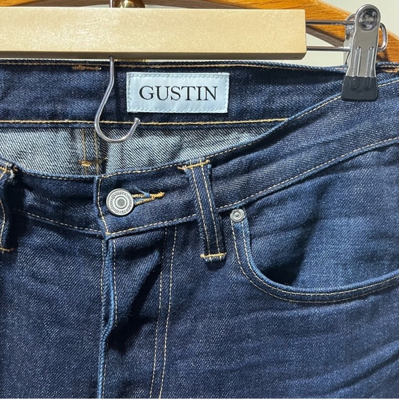 Gustin Men's Raw Dark Wash Straight Jeans 33 - Picture 7 of 13